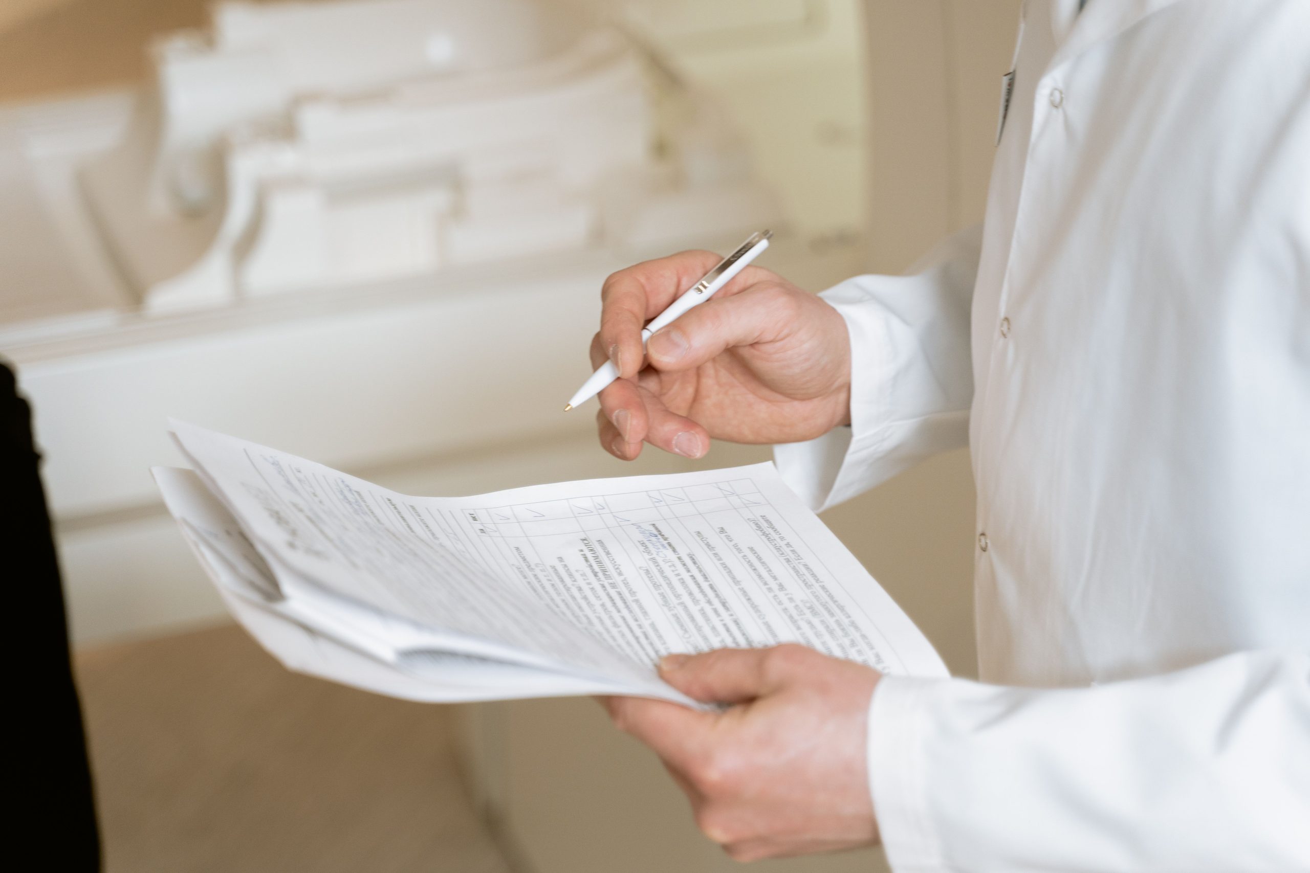 person reviewing health insurance paperwork