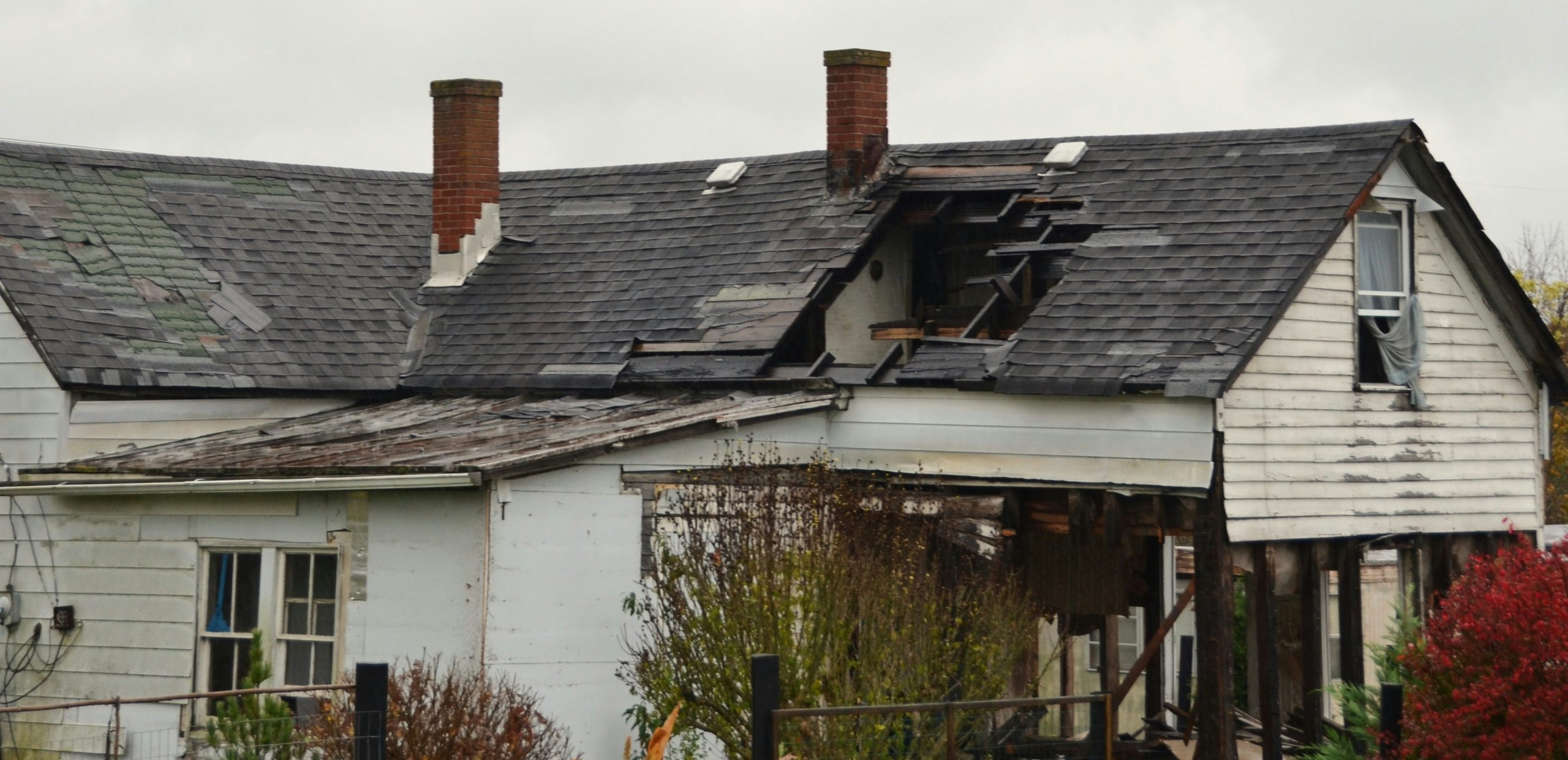 storm damage to a home's roof